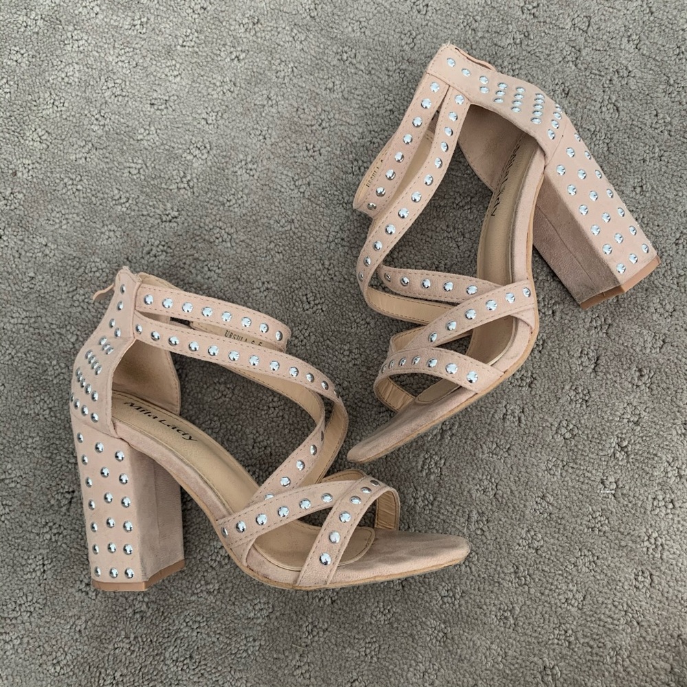 Studded heel sandals